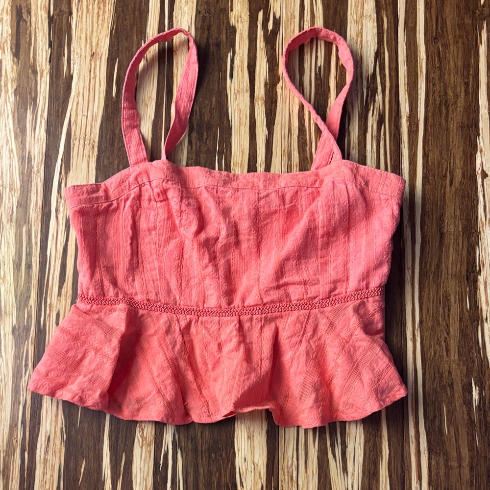 Forever 21 Coral Peplum Crop Top